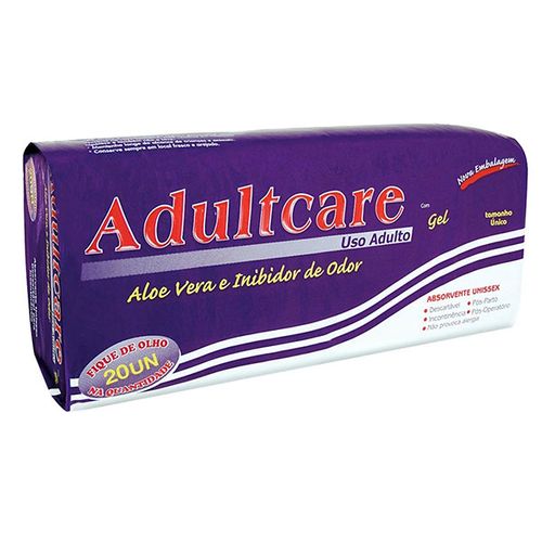 Absorvente Geriatrico Adultcare 20Un - Adultcare