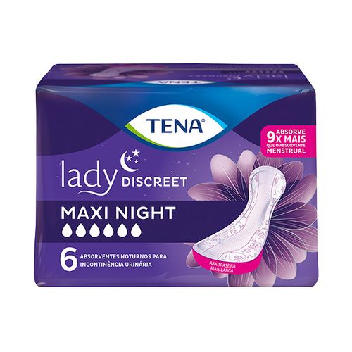 Absorvente Geriatrico Tena Lady Disc Maxi Night Com 8Un - Tena