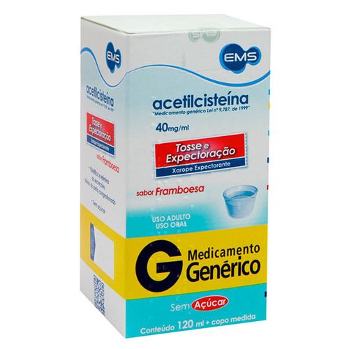 Acetilcisteina  Xarope Genérico EMS 40 mg/ml conteúdo 120ml + copo medida