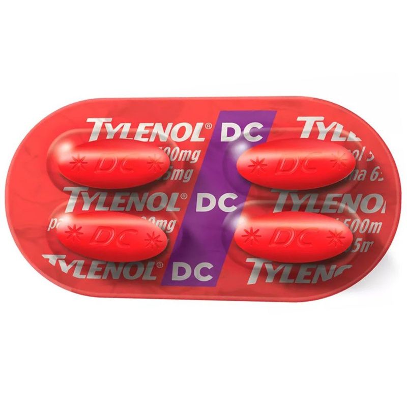 Analgésico Tylenol Dor de Cabeça 500mg com 4 Comprimidos