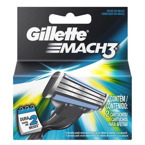 Carga para Aparelho de Barbear Gillette Mach3 C/ 2 unidades