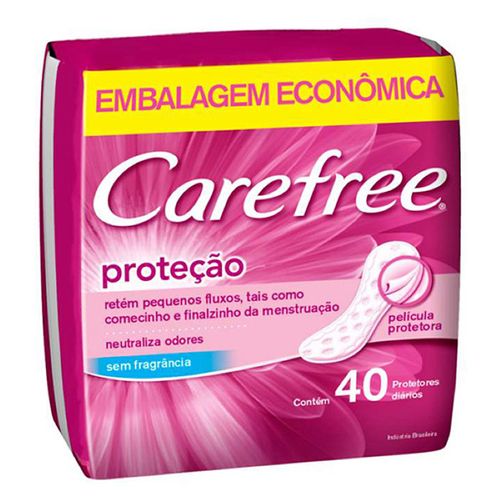 Protetor Diário Carefree Sem Perfume 40 unidades