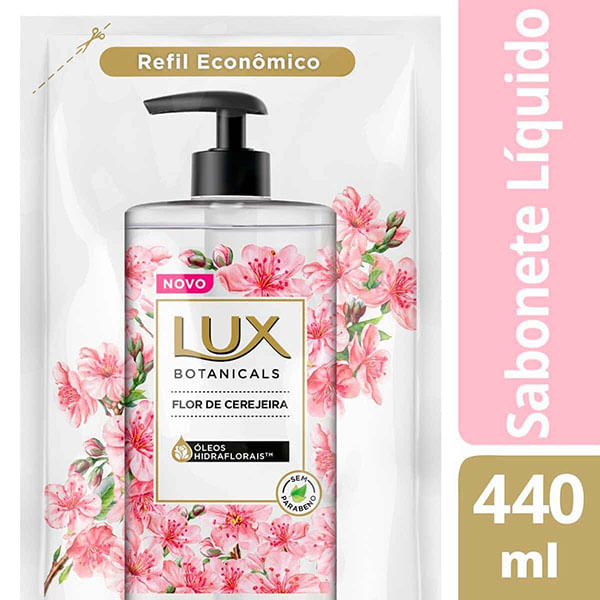 Sabonete Liquido Lux Mãos Flor Cereja Refil 440Ml