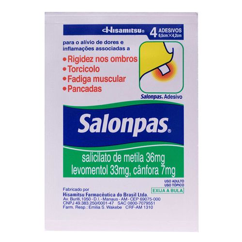 SALONPAS® Adesivo Pequeno C/ 4 unidades
