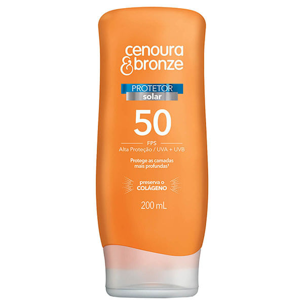 Protetor Solar FPS 50 Cenoura e Bronze 200ml