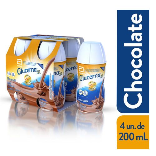 Suplemento Nutricional Glucerna SR.Sabor Chocolate 200ml (pack com 4)