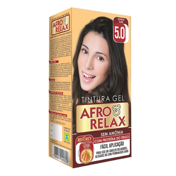 Tintura Gel Afro/Rela 5.0 Castanho Claro - Afro Relax