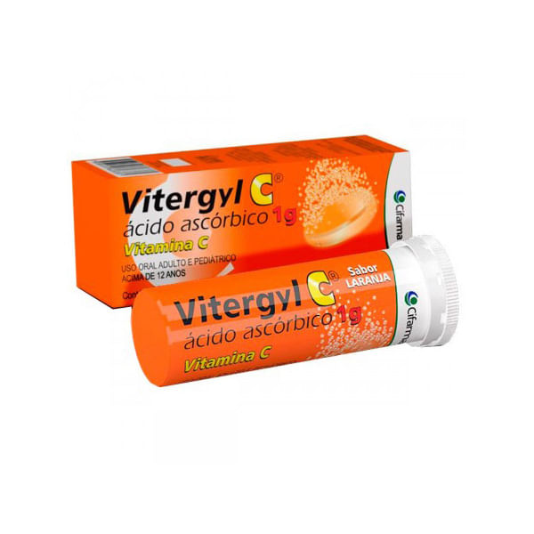 Vitergyl-C-Sabor-Laranja-1g-10-Comprimidos-Efervescentes