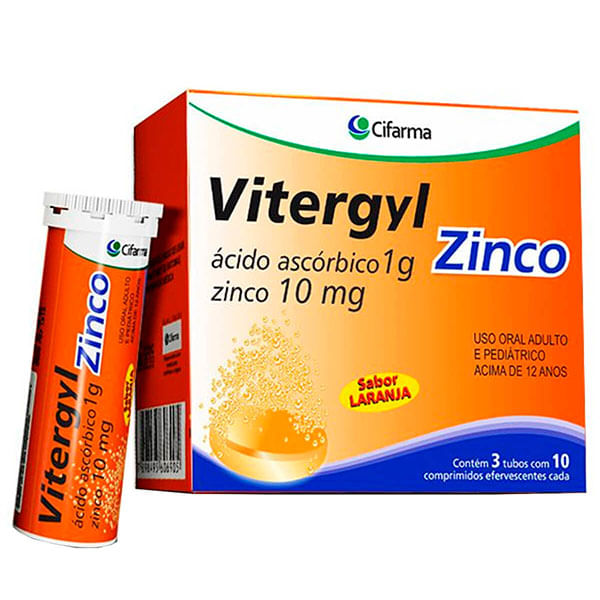 Vitergyl-Zinco-1g---10mg-Sabor-Laranja-3Tub-10-Comprimidos-Eferv