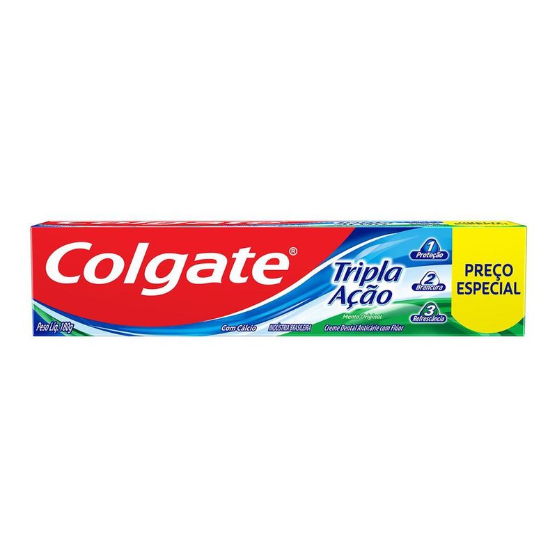 Creme-Dental-Colgate-Tripla-Acao-Lv180G-Pg140G---Colgate-Tripla-Acao
