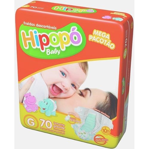 Fralda Hipopo Baby Mega G Com 70Un - Hipopo Baby
