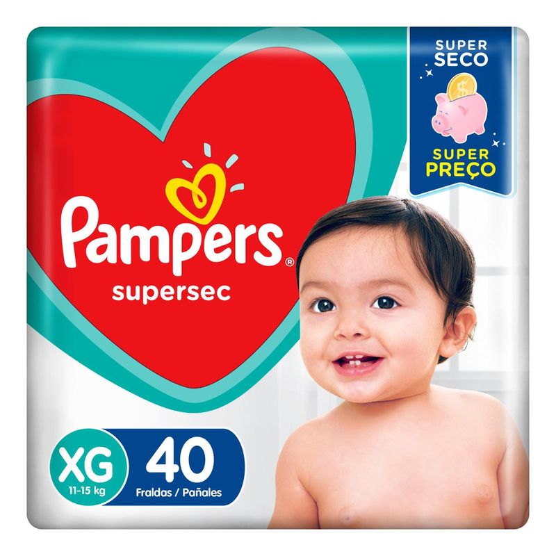 Fralda Pampers Supersec XG – 40 unidades - FARMALIFE