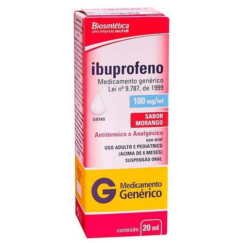 Ibuprofeno 100mg Sus Oral 20ml - Genérico - Biosintética