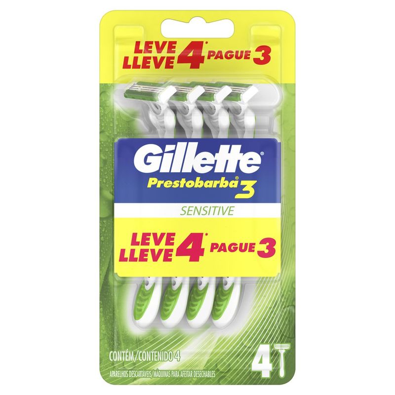 Kit-Aparelho-Barbear-Prestobarba3-Sensi-Descartavel---Leve-4-Pague-3---Gillette-Prestob