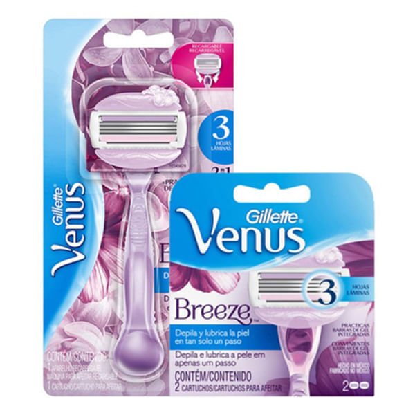 Kit-Aparelho-Barbear-Venus-Brezze---02-Carg---Porta-Aparelho-Barbear-Grat---Gillette-Venus