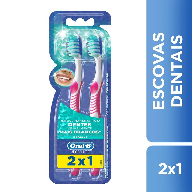 Kit Escova De Dentes Oral B 3D Wht Adv 35 - Leve 2 Pague 1 - Oral B -  Drogarias Tamoio