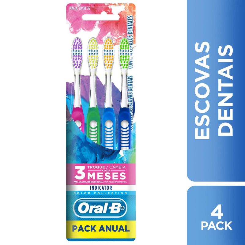 Kit-Escova-De-Dentes-Oral-B-Indicator-Color-35---Leve-4-Pague-2---Oral-B-Indicator