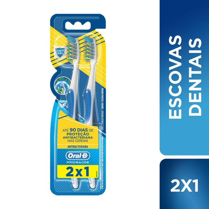 Kit-Escova-De-Dentes-Oral-B-Pro-Saude-Antibac-40---Leve-2-Pague-1---Oral-B-Pro-Saude