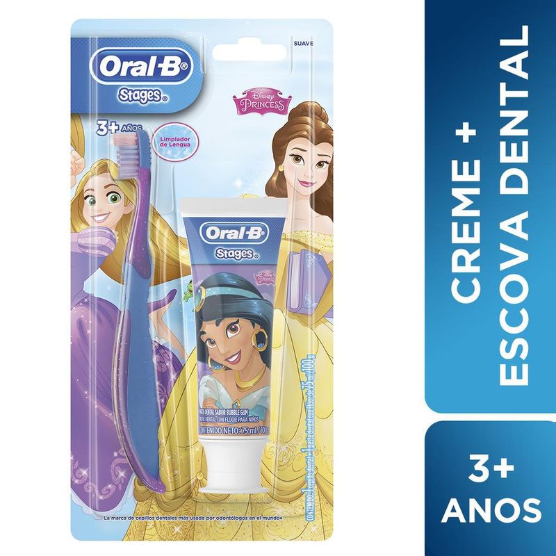 Kit Escova De Dentes Oral B Stages 3 Creme Dental Personagens