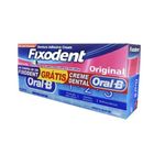 Kit-Fixodent-Original-39G---Creme-Dental-Oralb-90G---Fixodent