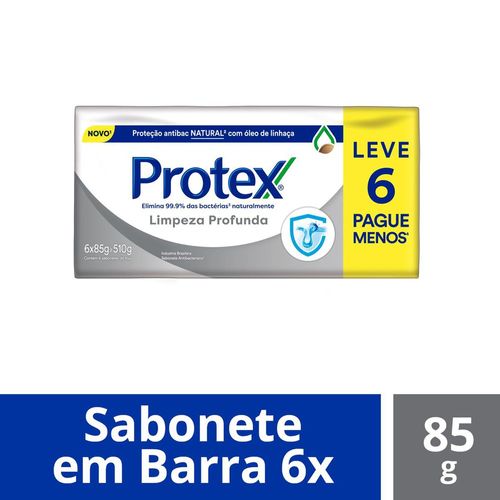 Kit Sabonete Limpeza Profunda  Protex  85g com 6 unidades