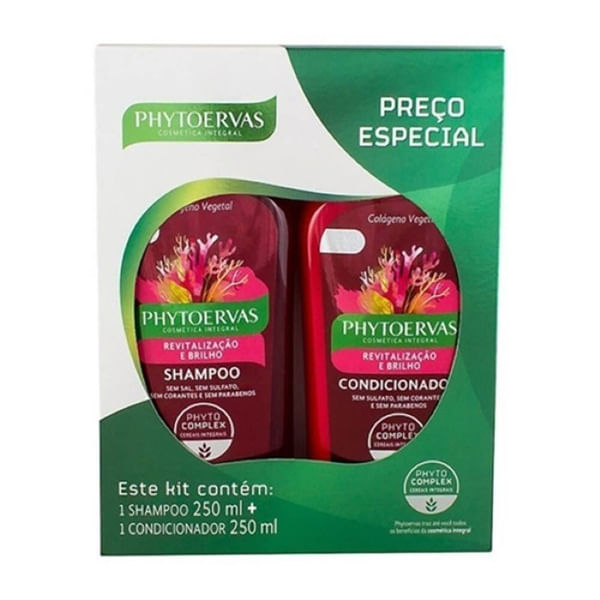 Kit Shampoo Phytoervas + Condicionador Revitalizante Brilho 250Ml -  Phytoervas - Drogaria Rosário