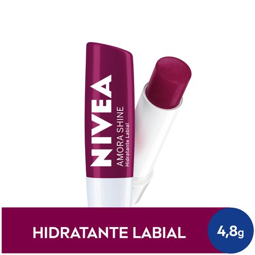 NIVEA Hidratante Labial Amora Shine Hidratação Profunda 4,8 g