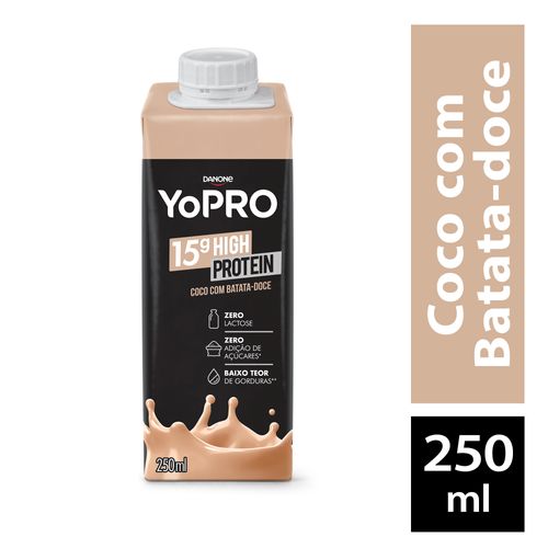 Bebida Láctea YoPRO Danone High Protein Coco com Batata Doce 250ml