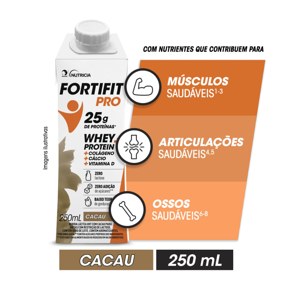 FORTIFIT PRO Bebida Láctea Cacau 250mL - Drogaria Rosário