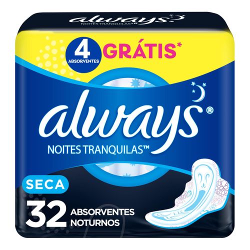 absorvente Always Proteção Total Seca Noturno Com Abas Lv32 Pg26 - Always