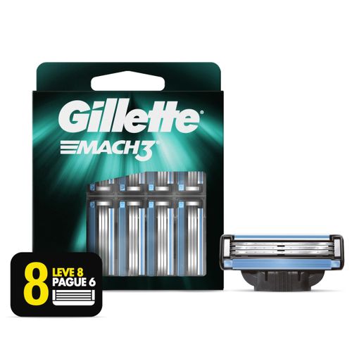 Kit Carga Gillette Mach3 Regular - Leve 8 Pague 6 - Gillette