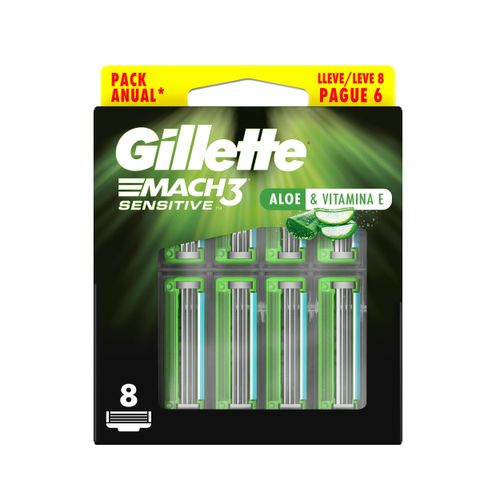 Kit Carga Gillette Mach3 Sensi - Leve 8 Pague 6 - Gillette Mach3