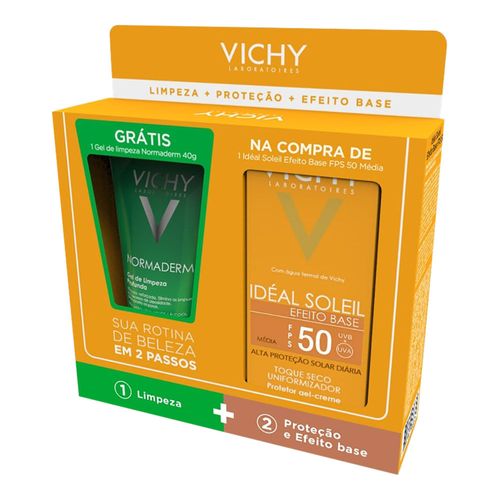 Kit Protetor Solar Vichy Idéal Soleil Média Fps50 40g + Gel De Limpeza Normaderm 40g