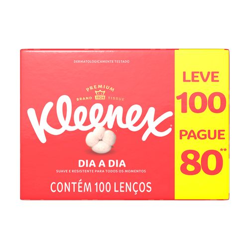 Kit Lenço Kleenex - Leve 100 Pague 80 - Kleenex