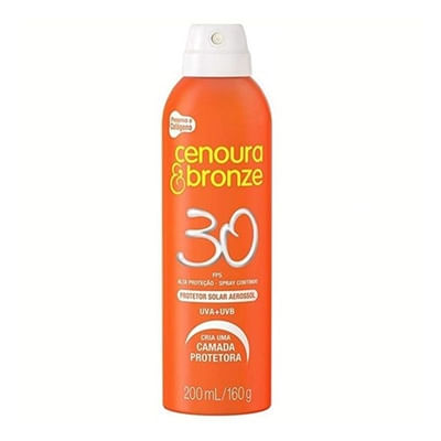 Protetor Solar Aerossol Cenoura e Bronze FPS 50-200ml