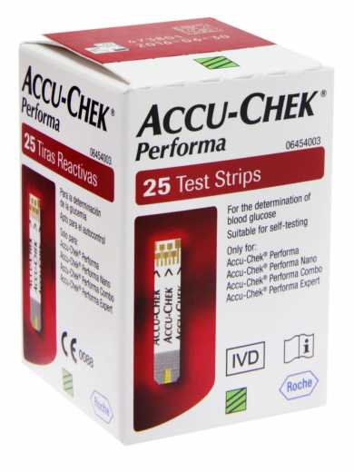 Teste Glicemia Accu Check Performa Tiras 25Un