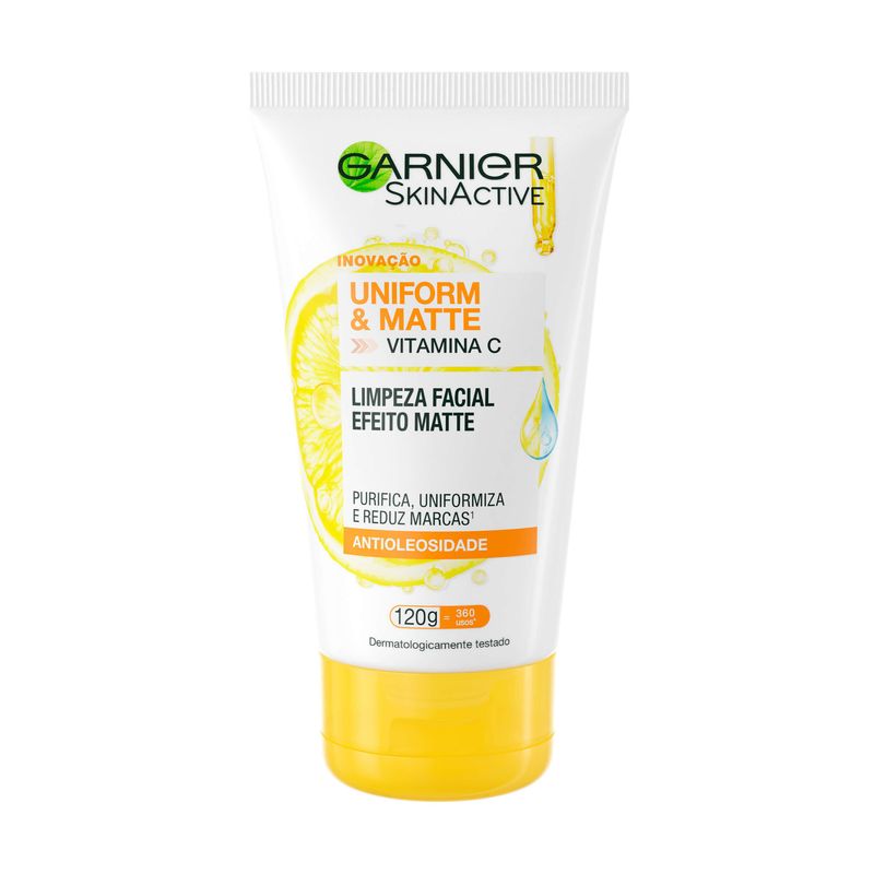 Limpeza-Facial-Garnier-Uniform---Matte-Vitamina-C-Antioleosidade-120g