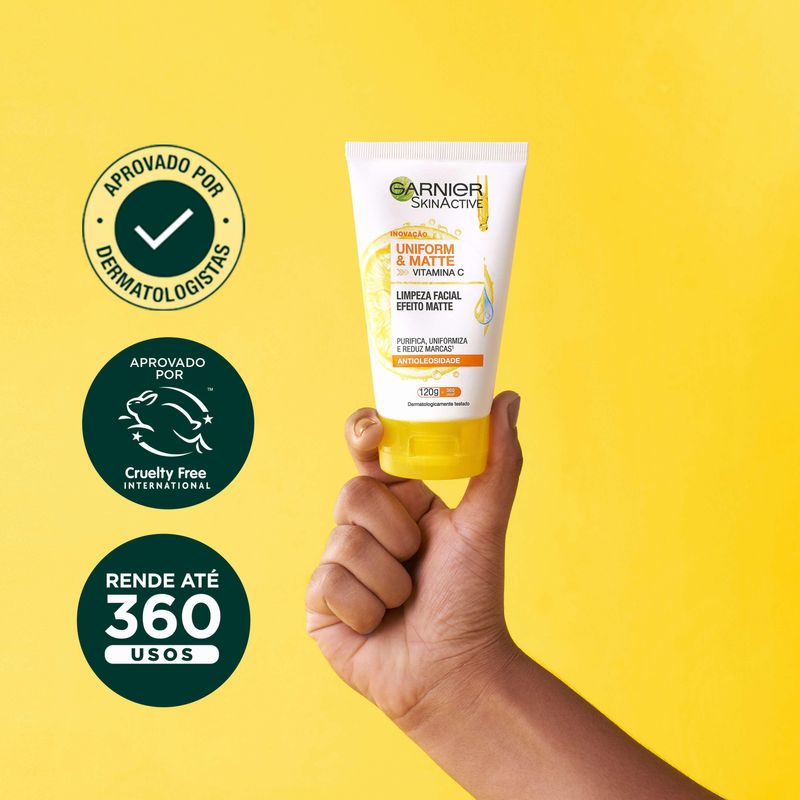 Limpeza-Facial-Garnier-Uniform---Matte-Vitamina-C-Antioleosidade-120g