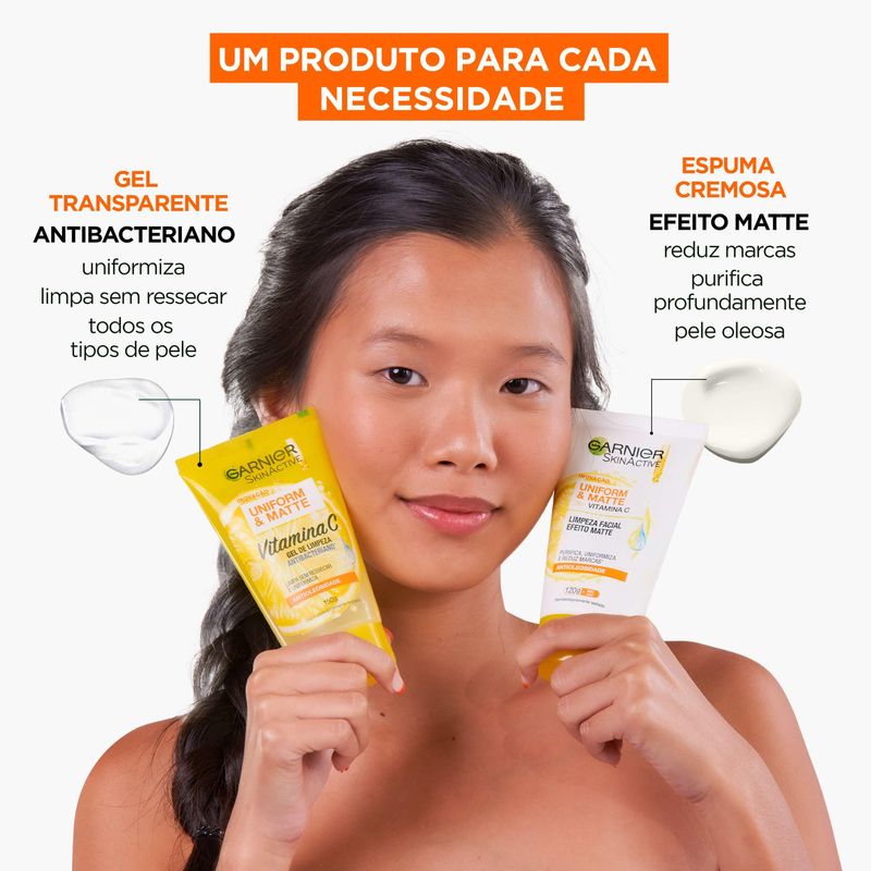 Limpeza-Facial-Garnier-Uniform---Matte-Vitamina-C-Antioleosidade-120g