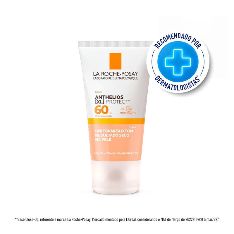 LA ROCHE-POSAY PROTETOR SOLAR ANTHELIOS XL PROTECT COR CLARA FPS 60 40G -  Drogarias Tamoio