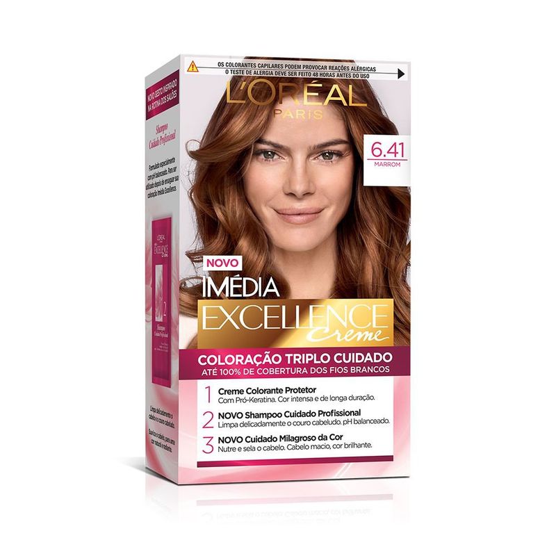 Tinta de Cabelo Imedia Excellence 6.41 Marrom