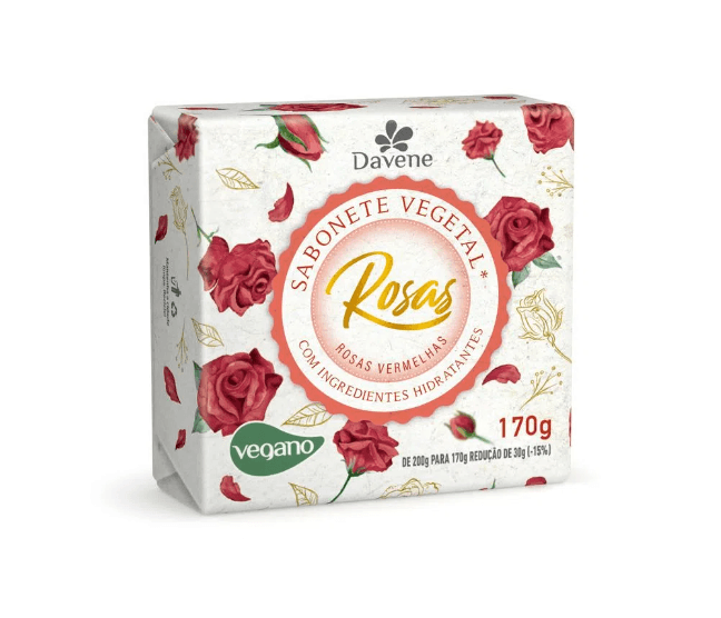 SAB DAVENE VEGETAL ROSAS VERM 170G