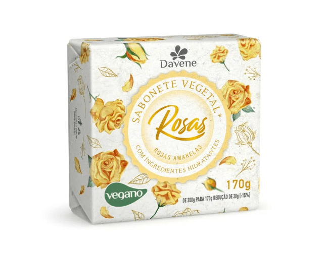 SAB DAVENE VEGETAL ROSAS AMARELAS 170G
