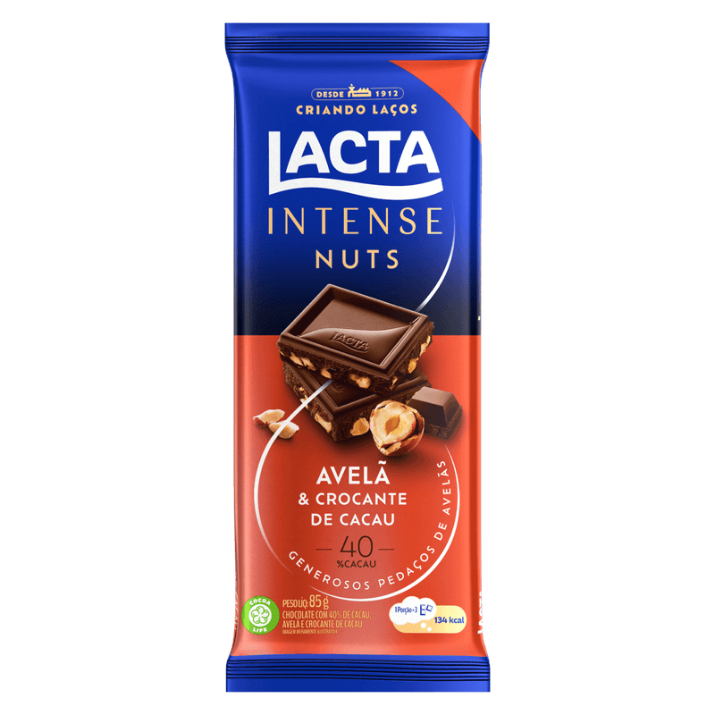 CHOC LACTA NUTS AVELA E CROCANT 85G