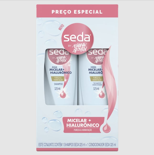 Kit Seda  Micelar Ácido Hialurônico Shampoo+Condicionador - 325ml