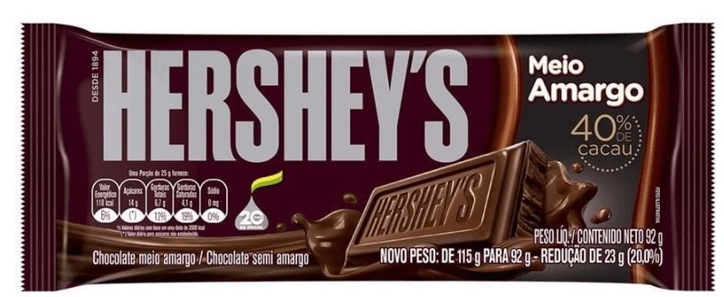 CHOC HERSHEYS MEIO AMA 92G