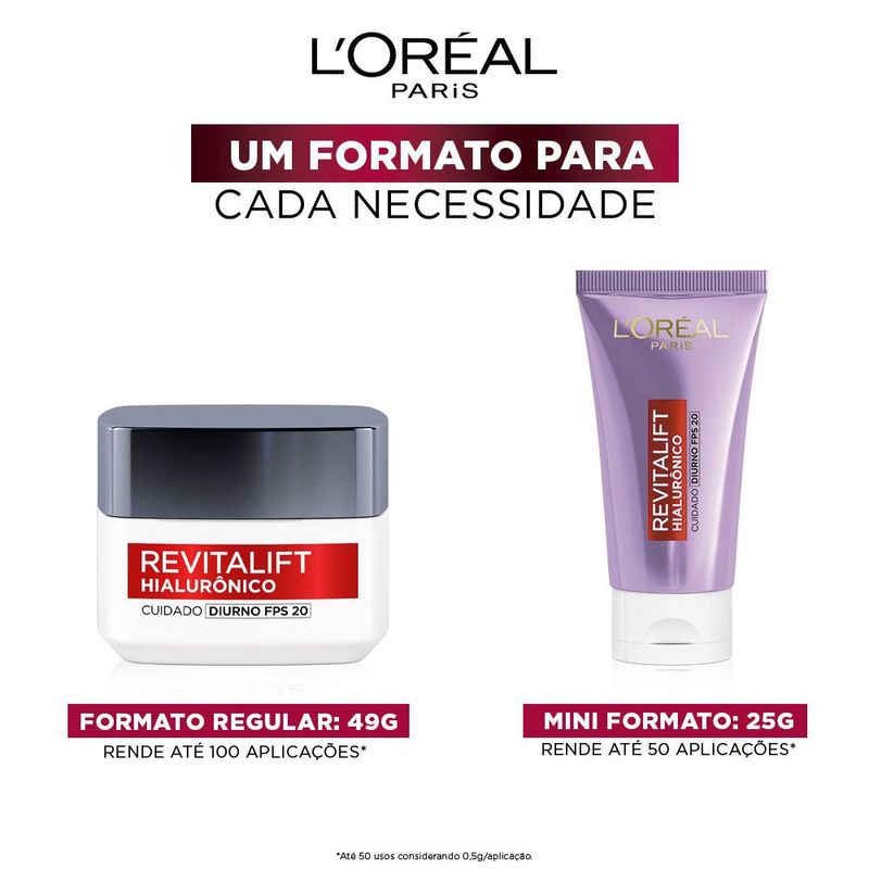L'Oréal Paris Kit Sérum Preenchedor Facial Anti-Idade 30Ml + Creme Facial  Anti-Idade Revitalift Hialurônico 49G