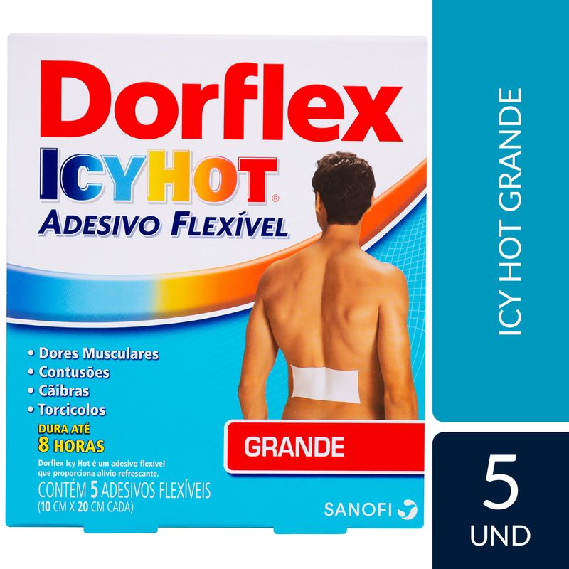 DORFLEX ICY HOT ADESIVO GRANDE COM 5 ADESIVOS - Drogasmil