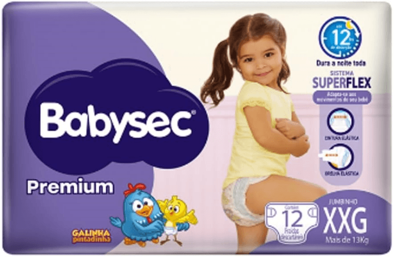 Fralda Babysec Galinha Pintadinha Pants Mega Xxg 20 Unids