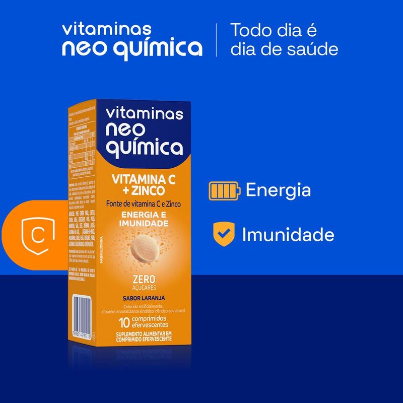 Vitamina Neo Química Vit C 10 comprimidos Efervescentes - Drogaria